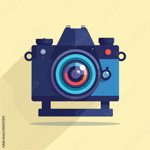 Vintage Camera Focused on Subject.