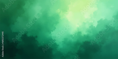 Green abstract background with rays and textured nature-inspired design