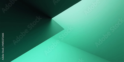Green abstract business background illustration with a blank paper sheet and a curl at the corner