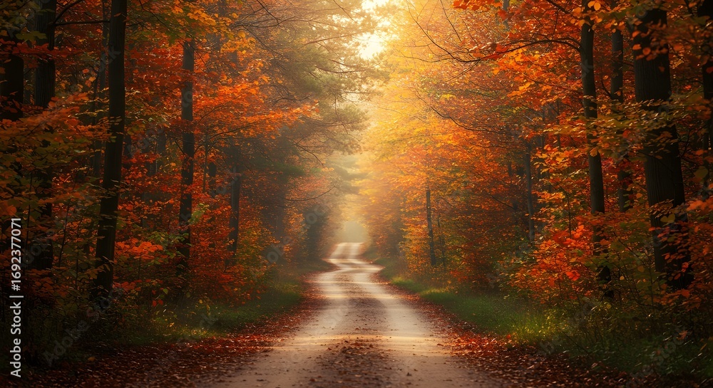 Obraz premium Camino de campo típico en Vermont durante la temporada de otoño