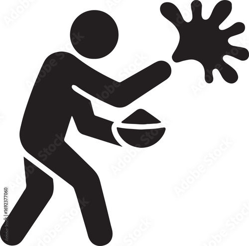 People throwing colors silhouette vector for Holi festival, celebration, fun, and vibrant art.