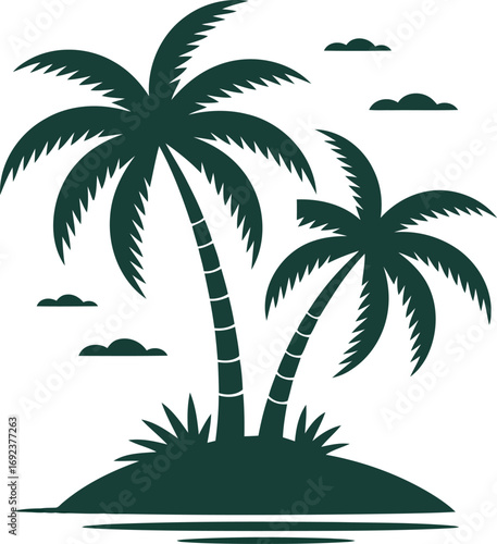 Dreaming of tropical getaways with swaying palm trees on a peaceful island escape, ready for vacation
