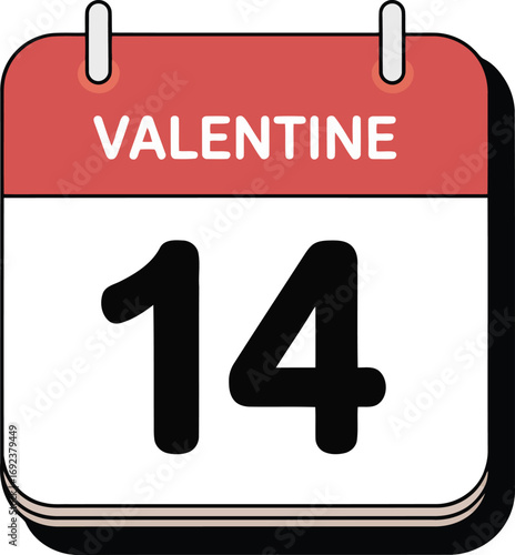 Celebrate Valentine's Day on February 14th with this festive calendar reminder for love and romance