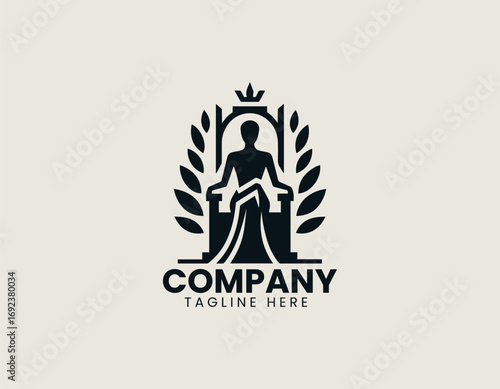 Pharaoh head illustrated as majestic vector logo in traditional ancient Egyptian royal design style