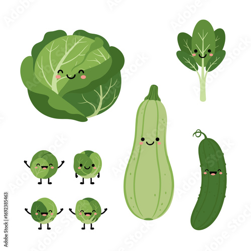 Cute cartoon vegetables characters enjoying a healthy and fun lifestyle together