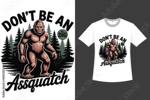 Bigfoot Vector illustration t shirt design t shirt designs