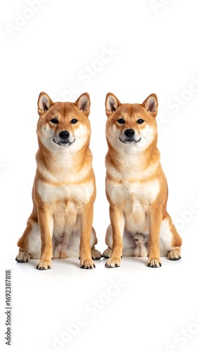 Wallpaper Mural Two Shiba Inu dogs sitting side by side Torontodigital.ca