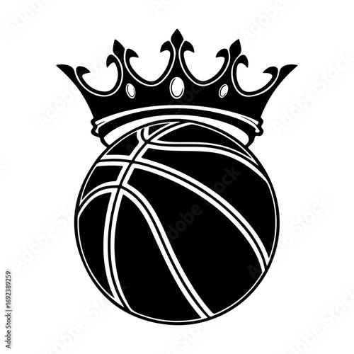 silhouette Basketball crowned king of sports emblem