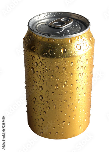 realistic soda can mockup with water droplets, studio style