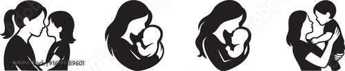 Mother and baby silhouette