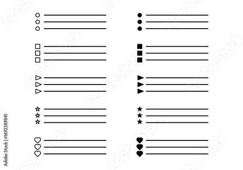 Lista por punto en fondo blanco