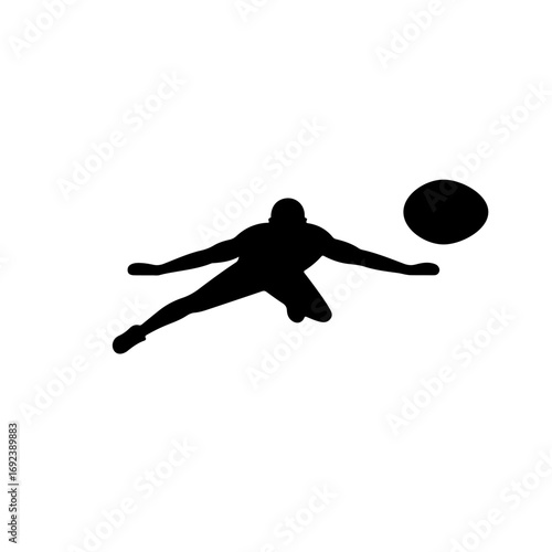 Silhouette of a tennis player in action