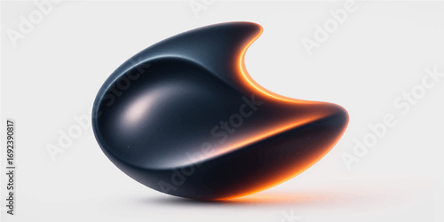 Black and white 3d glass sphere ball isolated on dark background