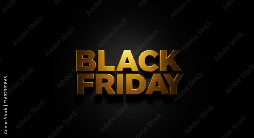 Obraz premium Black Friday golden text on black background, perfect for marketing and promotional materials