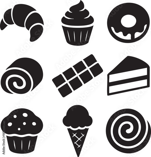 Sweet Treats Silhouette Icons