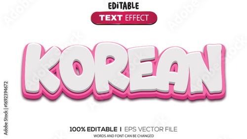 3d text effect korean theme