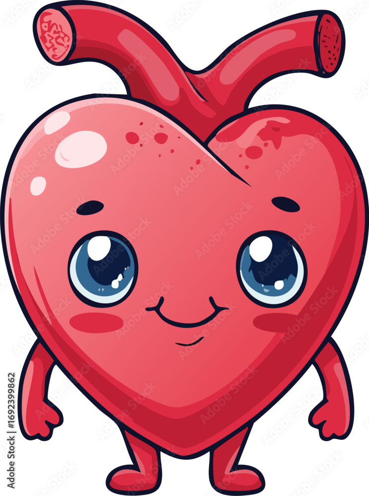 Obraz premium Cute cartoon heart character