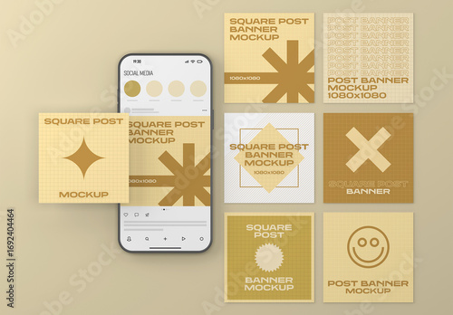 Social Media Square Posts Banners Mockup