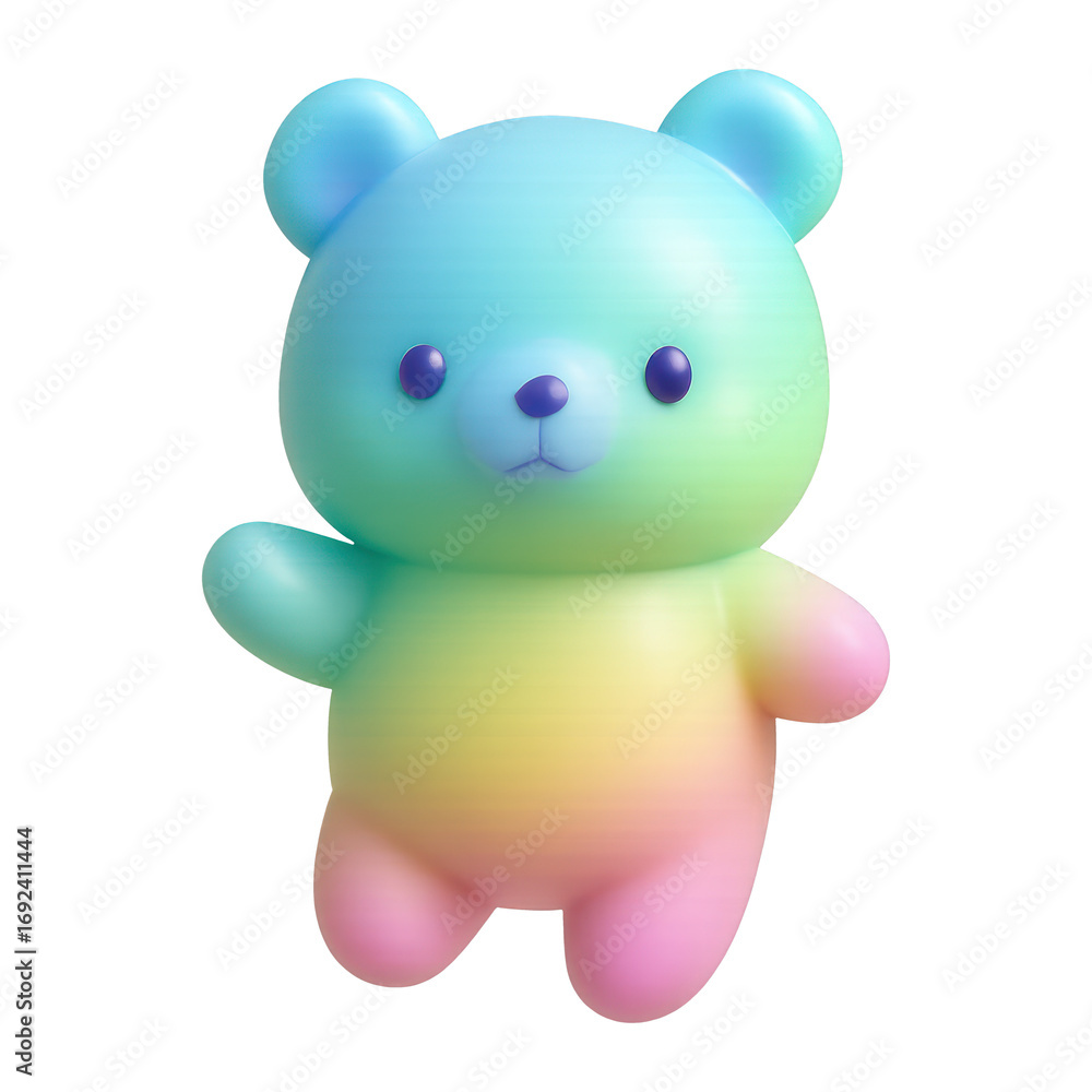 Fototapeta premium PNG Colorful gradient teddy bear illustration.
