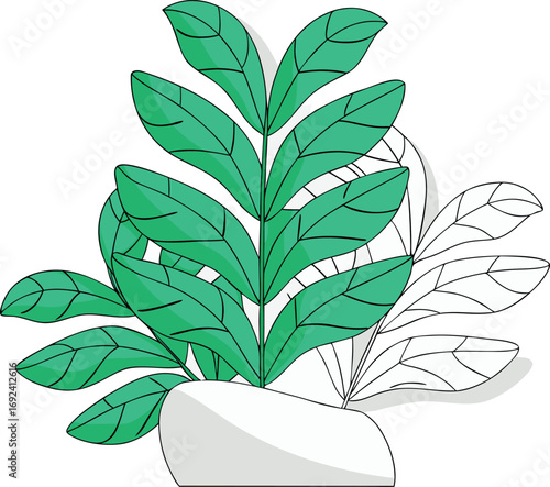 3d logo houseplant concept illustration eps 1