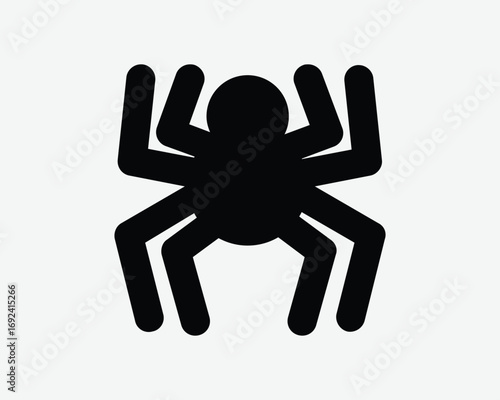 Spider Shape Icon Insect Black Silhouette Arachnid Dangerous Animal Scary Creepy Bug Halloween Wildlife Fear Horror Tarantula Pest Poison Symbol Sign