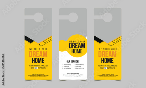 construction door hanger template design.