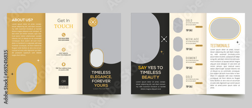 Jewelry shop trifold brochure design template