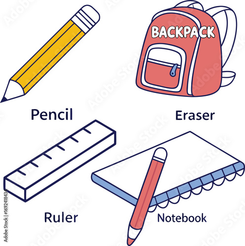 Back to school vector illustration of a successful student checking off a list on a questionnaire