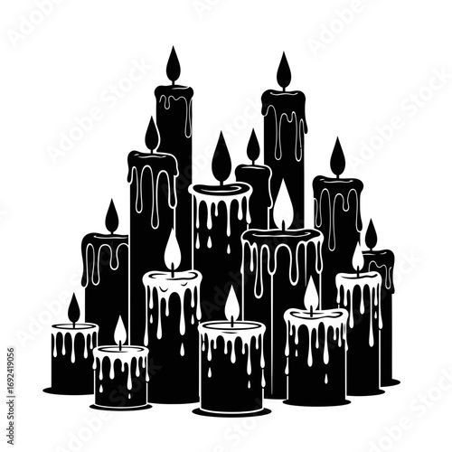 vector illustration of a melting candle