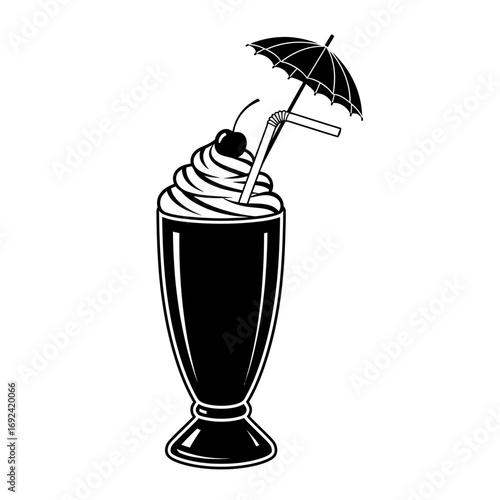 ice cream with a glass of juice