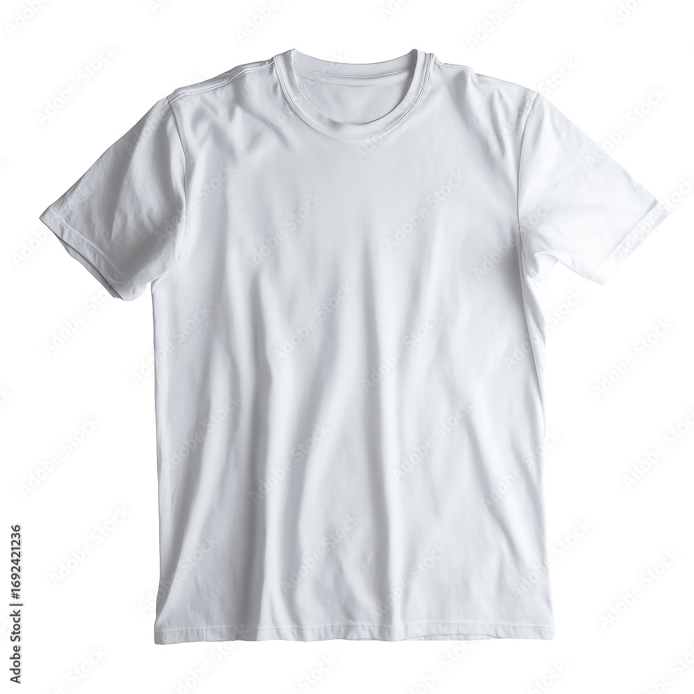 plain white cotton t shirt isolated on white background top view plain white cotton t shirt isolated on white background top view