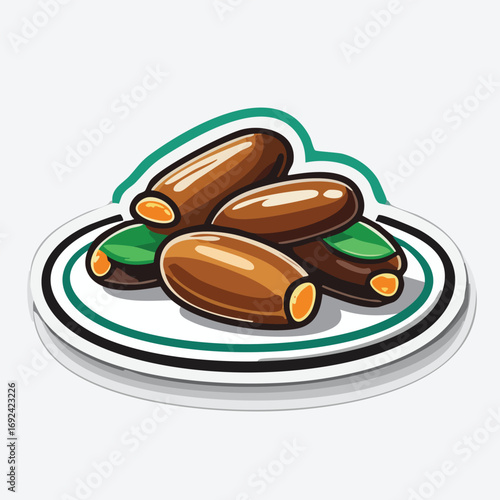A plate of delicious dates, a sweet and nutritious fruit, ready to be eaten.