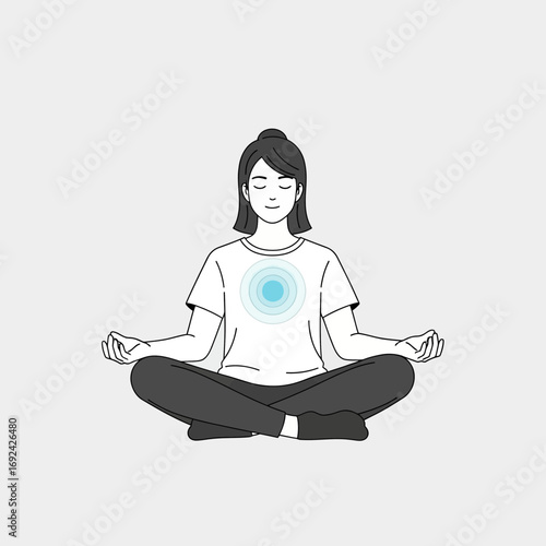 Woman meditating in a seated cross-legged pose.