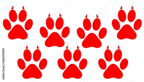 Simple red paw prints