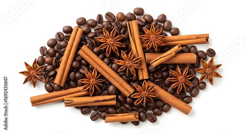 Wallpaper Mural Coffee beans with cinnamon sticks and star anise. Torontodigital.ca