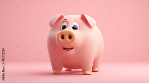 Pig emoji icon with matte pink textures and subtle light reflections