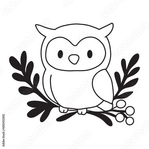 owl with flower