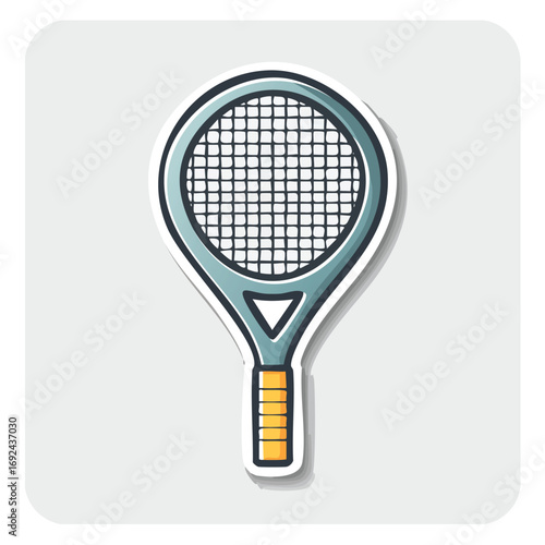 An isolated tennis racket and ball, ready for a game of sport and recreation