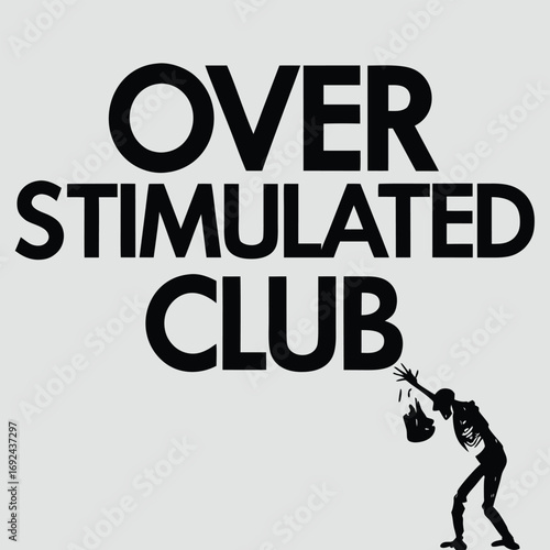 Bold graphic design over stimulated club text with silhouette figure