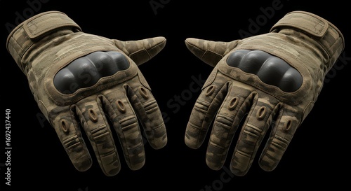 Wallpaper Mural Pair of tactical gloves with reinforced knuckles, showcasing modern design and protective features for outdoor activity Torontodigital.ca