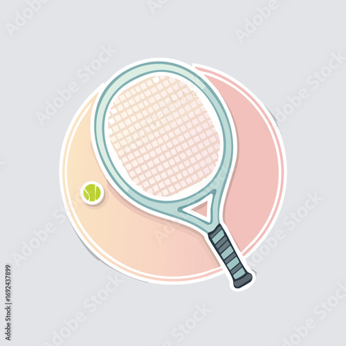Two isolated tennis rackets with balls, one with a net, for a competition sport and recreation activity game