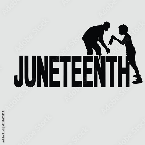 Celebrate juneteenth freedom day with afro-futuristic silhouettes and bold typography