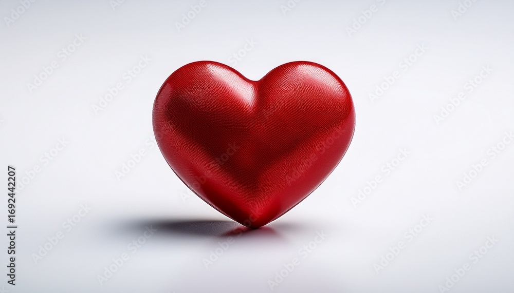 Fototapeta premium red heart isolated on white background