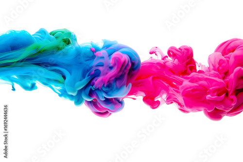 Vibrant Cyan and Magenta Ink Swirl