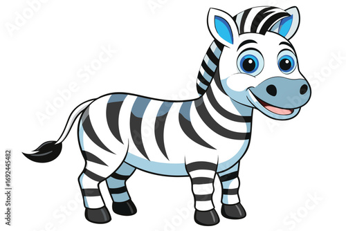 Vector of cartoon zebra illustration.