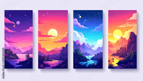 Social media story template vector, transparent background