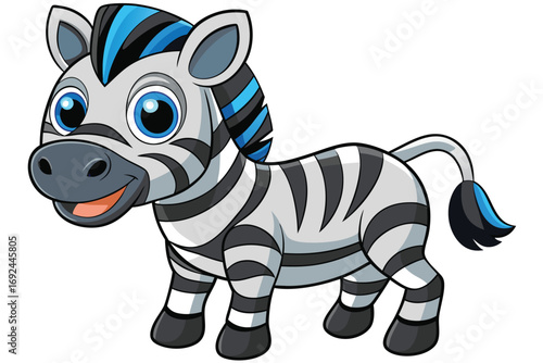 Vector of cartoon zebra illustration.