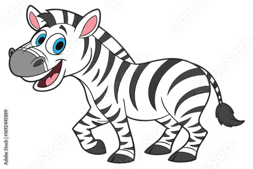 Vector of cartoon zebra illustration.