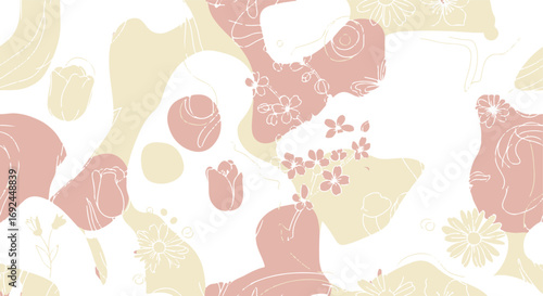Elegant floral pattern in pastel colors ideal for a sophisticated background design