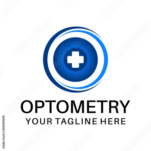 Optometry logo vector illustration template. Simple letter with circle shape